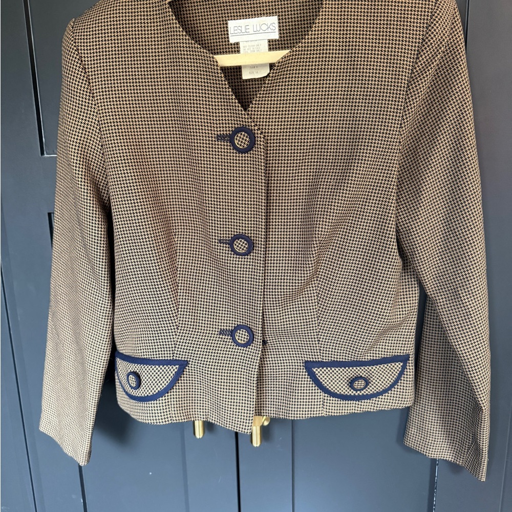Elegant Brown and Black Women's Blazer